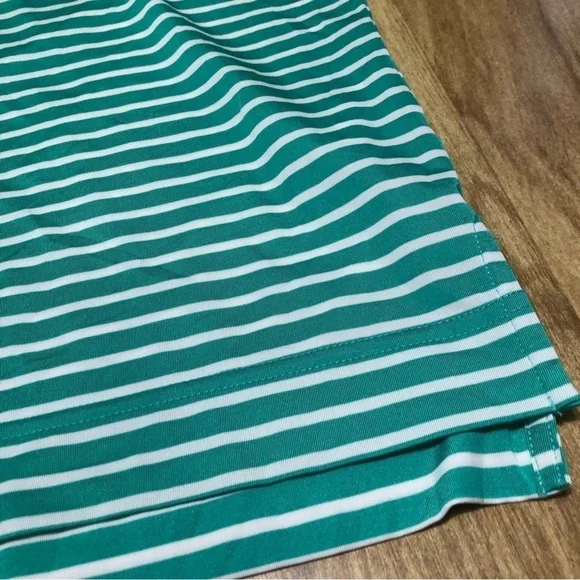 FootJoy Short Sleeve Golf Shirt Polo Mens Size Large Green Stripes W Emblem - Picture 2 of 7